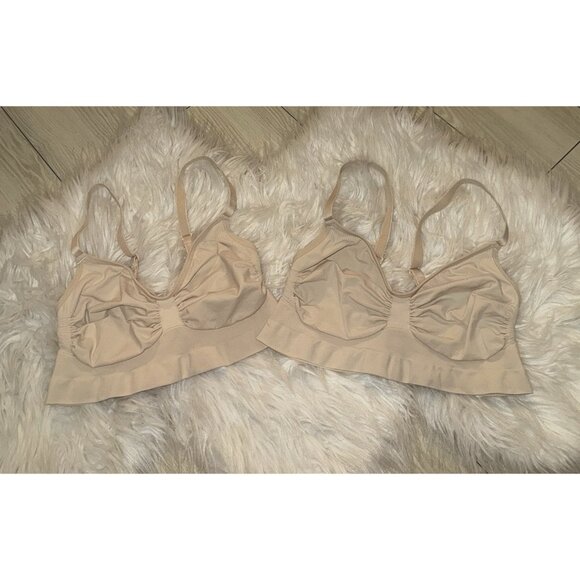 2 Skims Seamless Sculpting Bralettes Bras Unlined Wire Free Womens L Large Beige